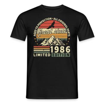 38 Years great since 1986 limited edition - T-shirt homme - noir - Devant - AI Model Male 178 light (178cm)