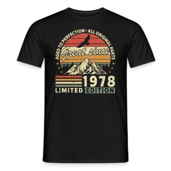 46 Years great since 1978 limited edition - T-shirt homme - noir - Devant - AI Model Male 178 light (178cm)