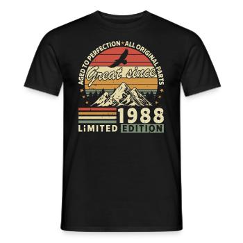 36 Years great since 1988 limited edition - Men's T-Shirt - black - Front - AI Model Male 178 light (178cm)