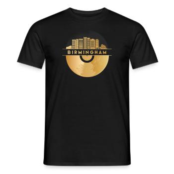 Disque Vinyle Skyline-Angleterre-Birmingham - T-shirt homme - noir - Devant - AI Model Male 178 light (178cm)