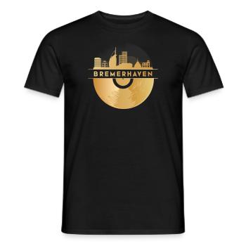 Vinyl Record - Skyline-Bremerhaven - Men's T-Shirt - black - Front - AI Model Male 178 light (178cm)