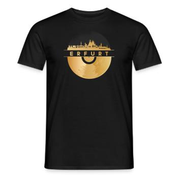 Vinyl Record - Skyline-Erfurt - Men's T-Shirt - black - Front - AI Model Male 178 light (178cm)