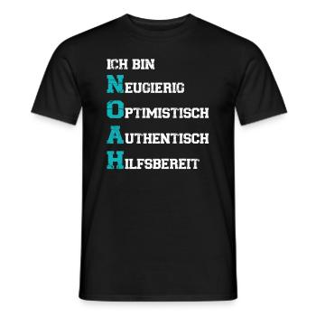 Ich bin Noah - Männer T-Shirt - Schwarz - Vorne - AI Model Male 178 light (178cm)