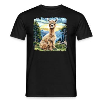 Alpaga Alpagas Alpaga - T-shirt homme - noir - Devant - AI Model Male 178 light (178cm)