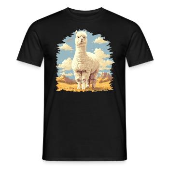 Alpaga Alpagas Alpaga - T-shirt homme - noir - Devant - AI Model Male 178 light (178cm)