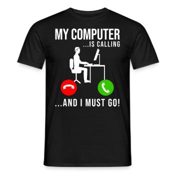 Programmierer Entwickler Programmierer Programmieren IT Computer - Männer T-Shirt - Schwarz - Vorne - AI Model Male 178 light (178cm)