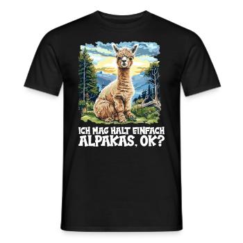 Alpaga Alpagas Alpaga - T-shirt homme - noir - Devant - AI Model Male 178 light (178cm)
