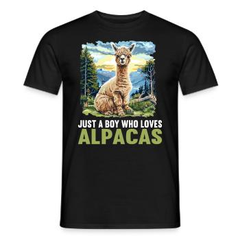 Alpaga Alpagas Alpaga - T-shirt homme - noir - Devant - AI Model Male 178 light (178cm)