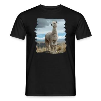 Alpaga Alpagas Alpaga - T-shirt homme - noir - Devant - AI Model Male 178 light (178cm)