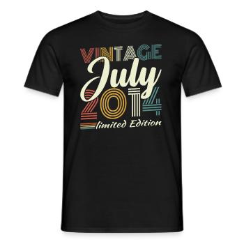 Juli 2014 Vintage Retro Geburtstagsgeschenk - Männer T-Shirt - Schwarz - Vorne - AI Model Male 178 light (178cm)