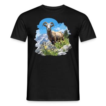 Alpine Goat Mountain Goats Mountain Goat - Men's T-Shirt - black - Front - AI Model Male 178 light (178cm)