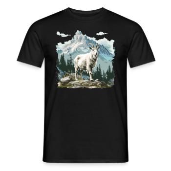 Chèvre alpine Chèvres de montagne Chèvre de montagne - T-shirt homme - noir - Devant - AI Model Male 178 light (178cm)