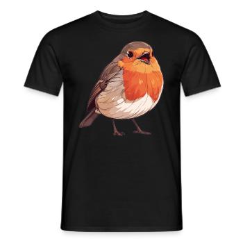 Robin Rotkehlchen - Männer T-Shirt - Schwarz - Vorne - AI Model Male 178 light (178cm)