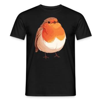 Robin Rotkehlchen - Männer T-Shirt - Schwarz - Vorne - AI Model Male 178 light (178cm)