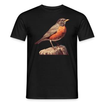 Robin Rotkehlchen - Männer T-Shirt - Schwarz - Vorne - AI Model Male 178 light (178cm)