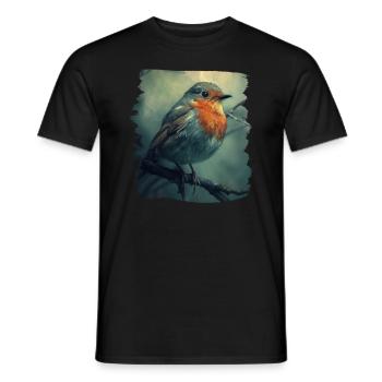 Robin Rotkehlchen - Männer T-Shirt - Schwarz - Vorne - AI Model Male 178 light (178cm)