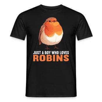 Robin Rotkehlchen - Männer T-Shirt - Schwarz - Vorne - AI Model Male 178 light (178cm)