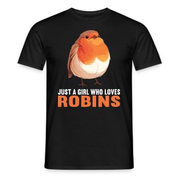 Robin Rotkehlchen - Männer T-Shirt - Schwarz - Vorne - AI Model Male 178 light (178cm)