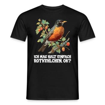 Robin Rotkehlchen - Männer T-Shirt - Schwarz - Vorne - AI Model Male 178 light (178cm)