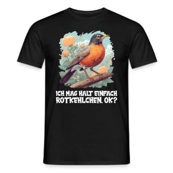 Robin Rotkehlchen - Männer T-Shirt - Schwarz - Vorne - AI Model Male 178 light (178cm)
