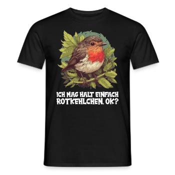 Robin Rotkehlchen - Männer T-Shirt - Schwarz - Vorne - AI Model Male 178 light (178cm)