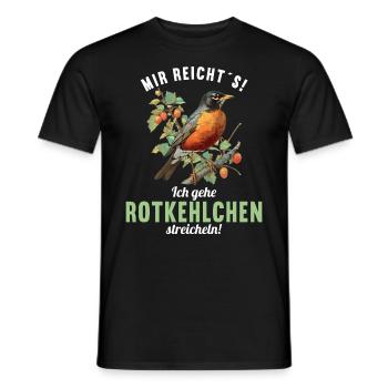Robin Rotkehlchen - Männer T-Shirt - Schwarz - Vorne - AI Model Male 178 light (178cm)