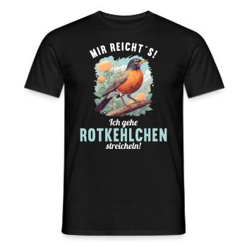 Robin Rotkehlchen - Männer T-Shirt - Schwarz - Vorne - AI Model Male 178 light (178cm)