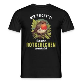 Robin Rotkehlchen - Männer T-Shirt - Schwarz - Vorne - AI Model Male 178 light (178cm)