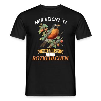 Robin Rotkehlchen - Männer T-Shirt - Schwarz - Vorne - AI Model Male 178 light (178cm)