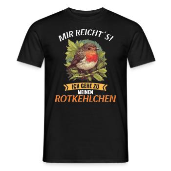 Robin Rotkehlchen - Männer T-Shirt - Schwarz - Vorne - AI Model Male 178 light (178cm)