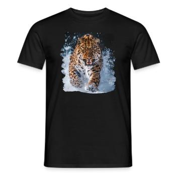 Amur Leopard Amurleoparden Amurleopard - Men's T-Shirt - black - Front - AI Model Male 178 light (178cm)
