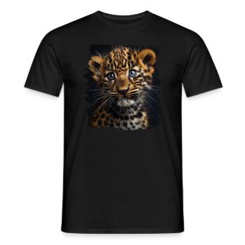 Amur Leopard Amurleoparden Amurleopard - Men's T-Shirt - black - Front - AI Model Male 178 light (178cm)