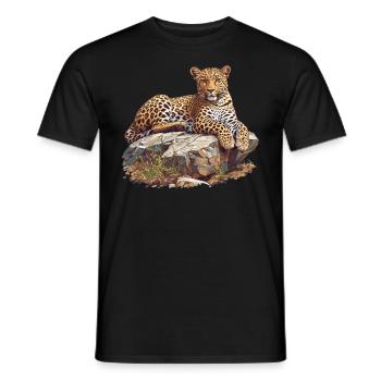 Amur Leopard Amurleoparden Amurleopard - Men's T-Shirt - black - Front - AI Model Male 178 light (178cm)
