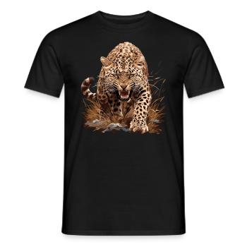 Amur Leopard Amurleoparden Amurleopard - Men's T-Shirt - black - Front - AI Model Male 178 light (178cm)