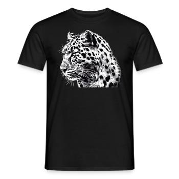 Amur Leopard Amurleoparden Amurleopard - Men's T-Shirt - black - Front - AI Model Male 178 light (178cm)