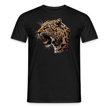 Amur Leopard Amurleoparden Amurleopard - Men's T-Shirt - black - Front - AI Model Male 178 light (178cm)