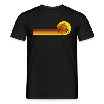 Jeu de jeux de badminton de joueur de badminton des années 70 - T-shirt homme - noir - Devant - AI Model Male 178 light (178cm)