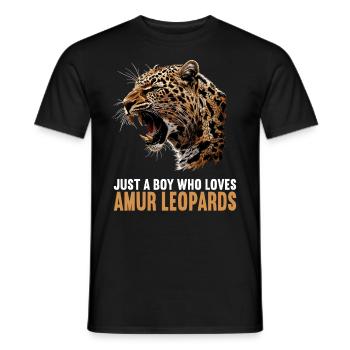 Amur Leopard Amurleoparden Amurleopard - Men's T-Shirt - black - Front - AI Model Male 178 light (178cm)