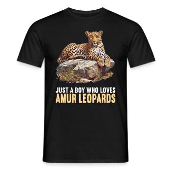 Amur Leopard Amurleoparden Amurleopard - Men's T-Shirt - black - Front - AI Model Male 178 light (178cm)