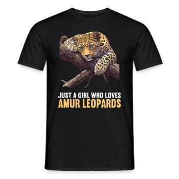 Amur Leopard Amurleoparden Amurleopard - Men's T-Shirt - black - Front - AI Model Male 178 light (178cm)