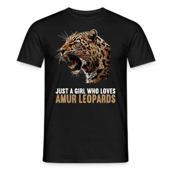 Amur Leopard Amurleoparden Amurleopard - Men's T-Shirt - black - Front - AI Model Male 178 light (178cm)