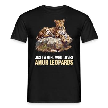 Amur Leopard Amurleoparden Amurleopard - Men's T-Shirt - black - Front - AI Model Male 178 light (178cm)