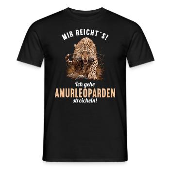 Amur Leopard Amurleoparden Amurleopard - Men's T-Shirt - black - Front - AI Model Male 178 light (178cm)