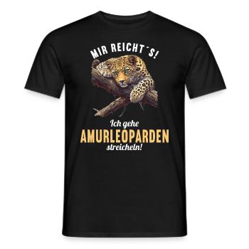 Amur Leopard Amurleoparden Amurleopard - Men's T-Shirt - black - Front - AI Model Male 178 light (178cm)