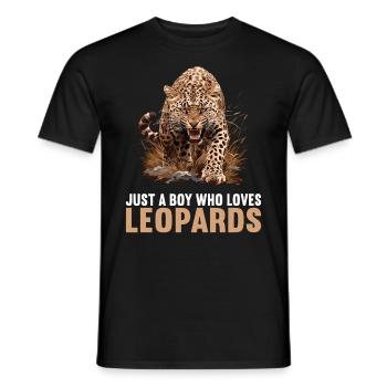 Leoparden Leopard - Men's T-Shirt - black - Front - AI Model Male 178 light (178cm)