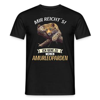Amur Leopard Amurleoparden Amurleopard - Men's T-Shirt - black - Front - AI Model Male 178 light (178cm)