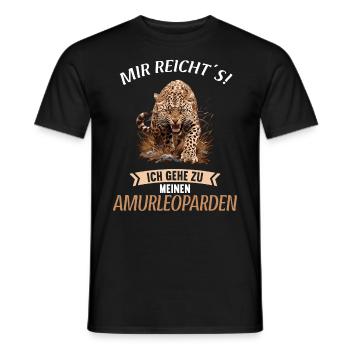 Amur Leopard Amurleoparden Amurleopard - Men's T-Shirt - black - Front - AI Model Male 178 light (178cm)