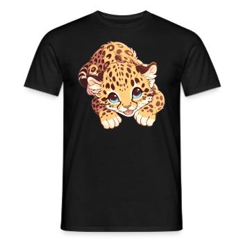 Leoparden Leopard - Men's T-Shirt - black - Front - AI Model Male 178 light (178cm)