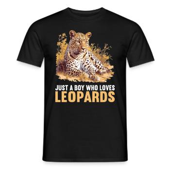 Leoparden Leopard - Men's T-Shirt - black - Front - AI Model Male 178 light (178cm)