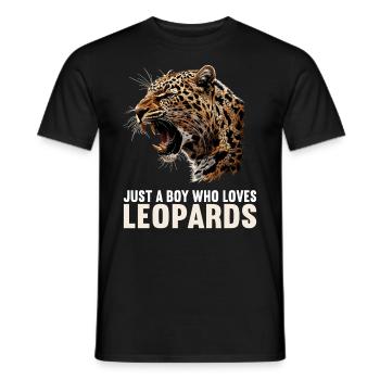 Leoparden Leopard - Men's T-Shirt - black - Front - AI Model Male 178 light (178cm)